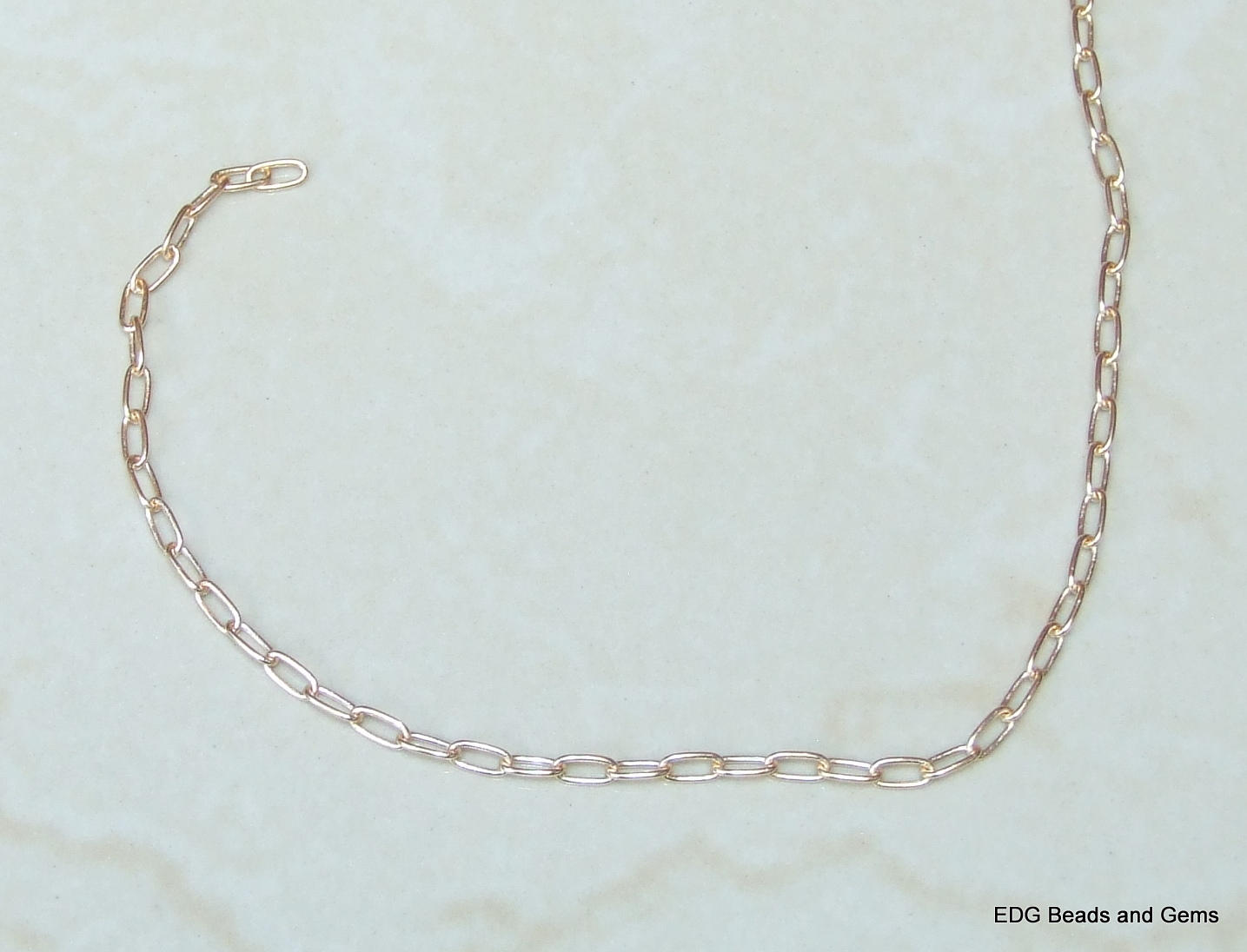 Paper Clip Chain, Oval C Link Cable Chain, Flat Cable Chain, Jewelry Chain, Necklace Chain, Gold Plated Chain, Body Chain, Bulk Chain, LG-NF - EDGBeadsandGems