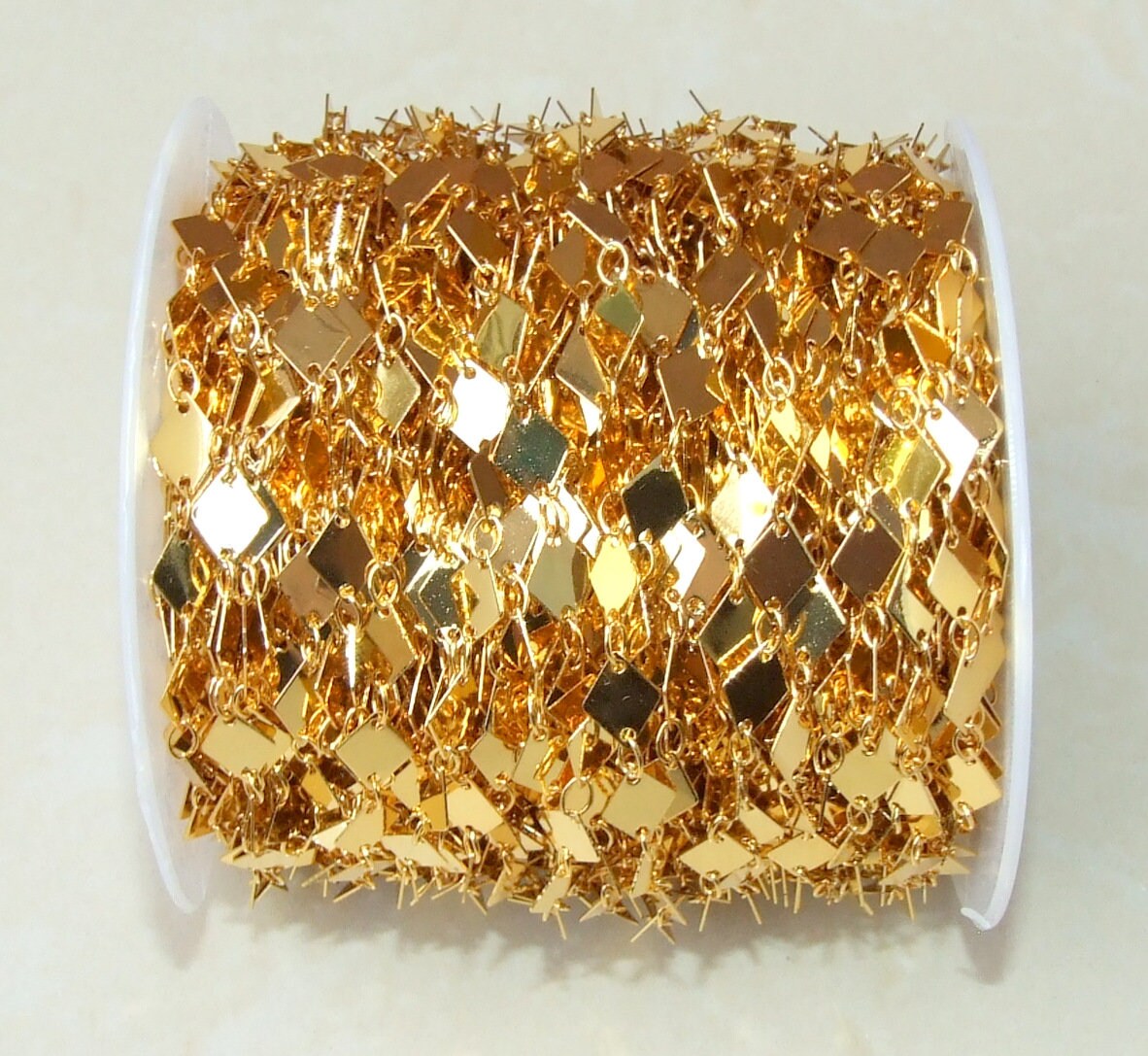 Gold Plated Diamond Rhombus Chain: Jewelry Making, Body Chain - By the Foot - EDGBeadsandGems