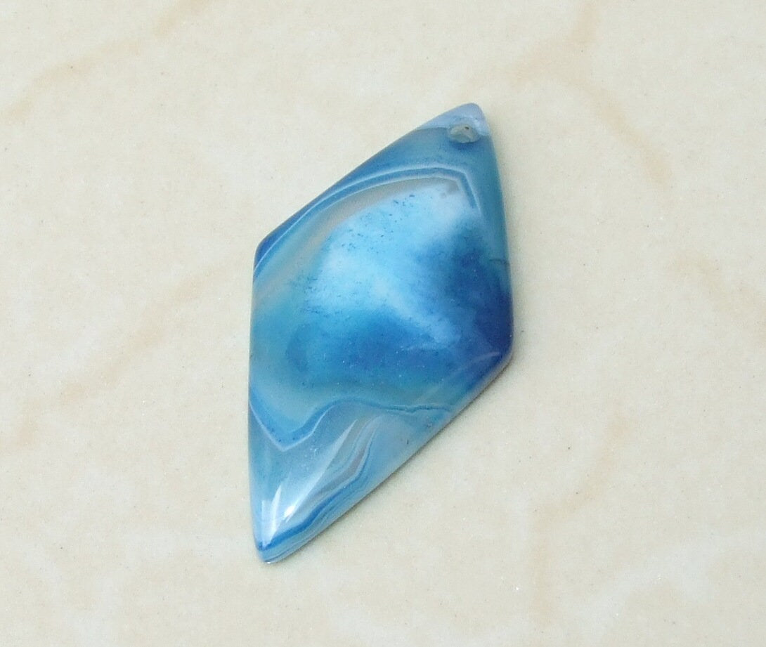 Agate Slice Pendant - Agate Diamond - Druzy Pendant - Rhombus Pendant - Highly Polished - Agate Pendant - Gemstone Pendant, 20mm x 40mm - EDGBeadsandGems