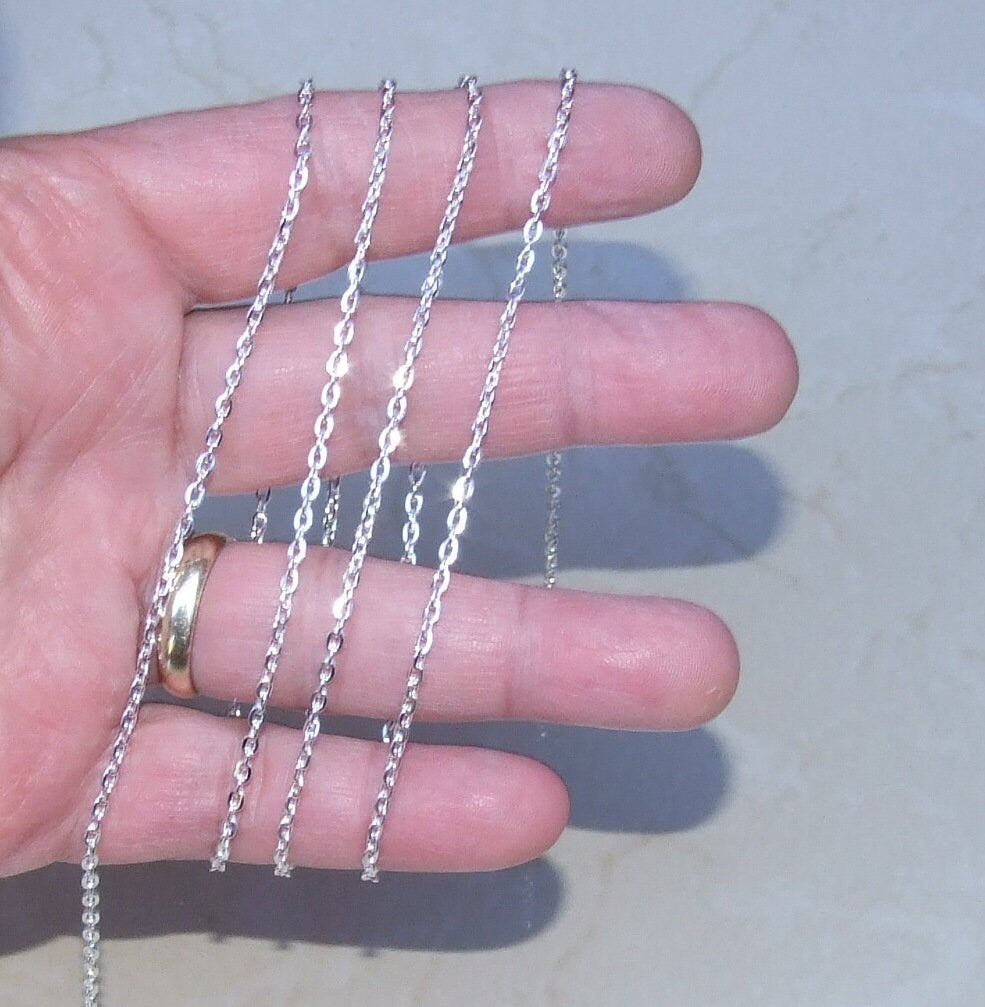Oval Flat Cable Chain, Oval Flat Cable Chain, Jewelry Chain, Necklace Chain, Silver Plated Chain, Body Chain, Bulk Chain, Belly Chain, SZ-S - EDGBeadsandGems