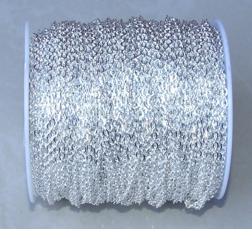 Oval Flat Cable Chain, Oval Flat Cable Chain, Jewelry Chain, Necklace Chain, Silver Plated Chain, Body Chain, Bulk Chain, Belly Chain, SZ-S - EDGBeadsandGems