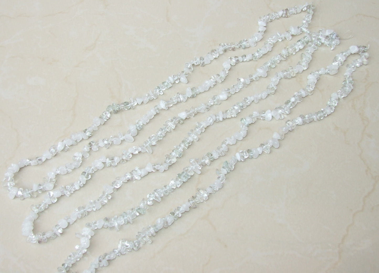 Small Clear Quartz Chips, Polished Quartz, Quartz Beads, Gemstone Beads, Jewelry Stones, Natural Quartz, 31.5" Strand, 5mm - 8mm - EDGBeadsandGems