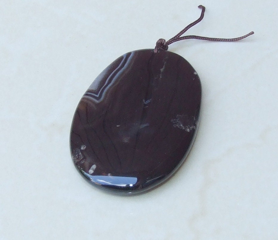 Blossom Agate Pendant, Natural Stone Pendant, Druzy Pendant, Polished Gemstone Pendant, Jewelry Stone, Necklace Pendant, 38mm x 61mm - 5930 - EDGBeadsandGems