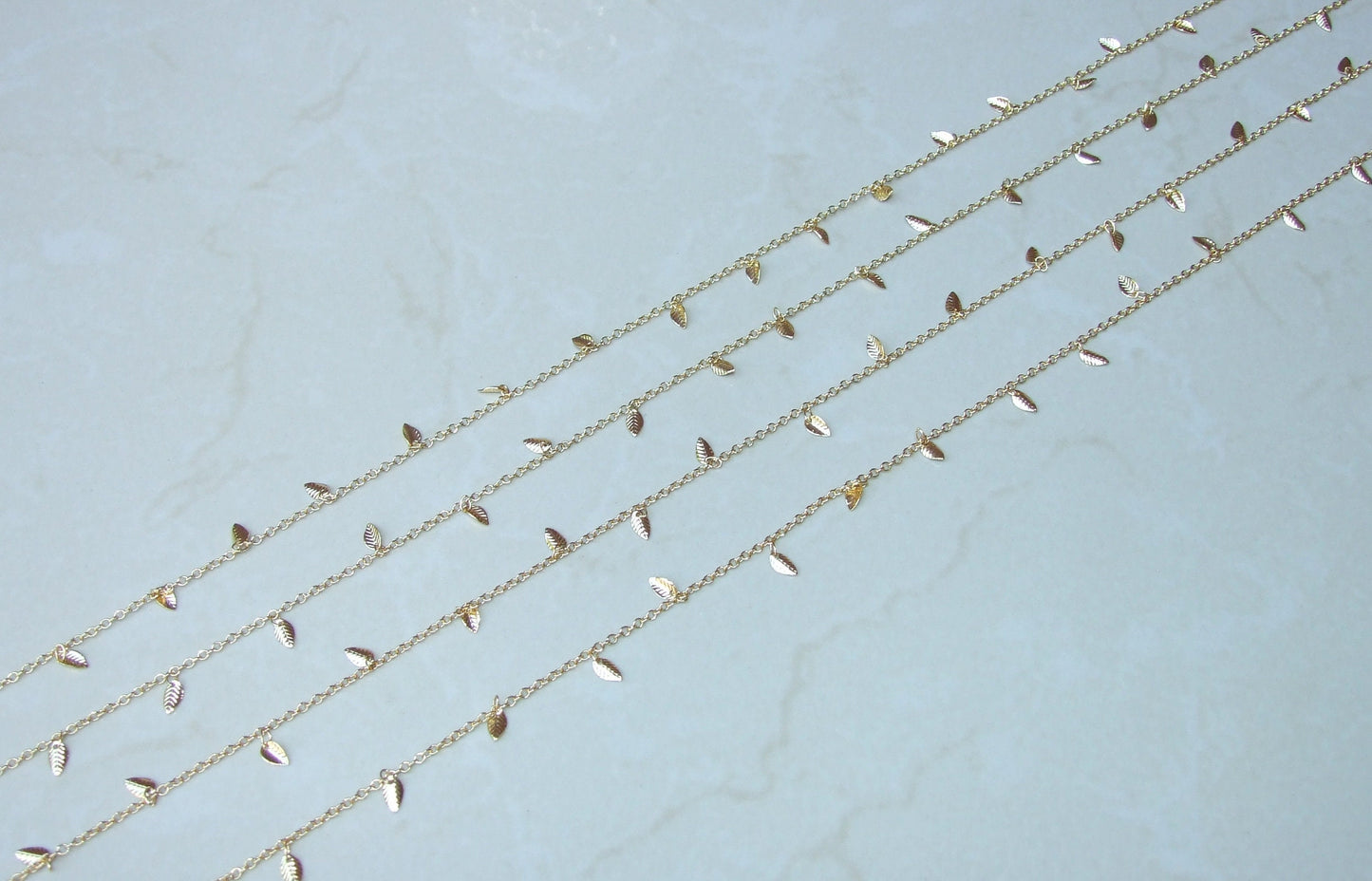 Gold Plated Leaf Chain, Drop Chain, Gold Chain Wholesale, Bulk Chain, Gold Chain, Belly Chain, Body Chain, Jewelry Chain, By The Meter - EDGBeadsandGems