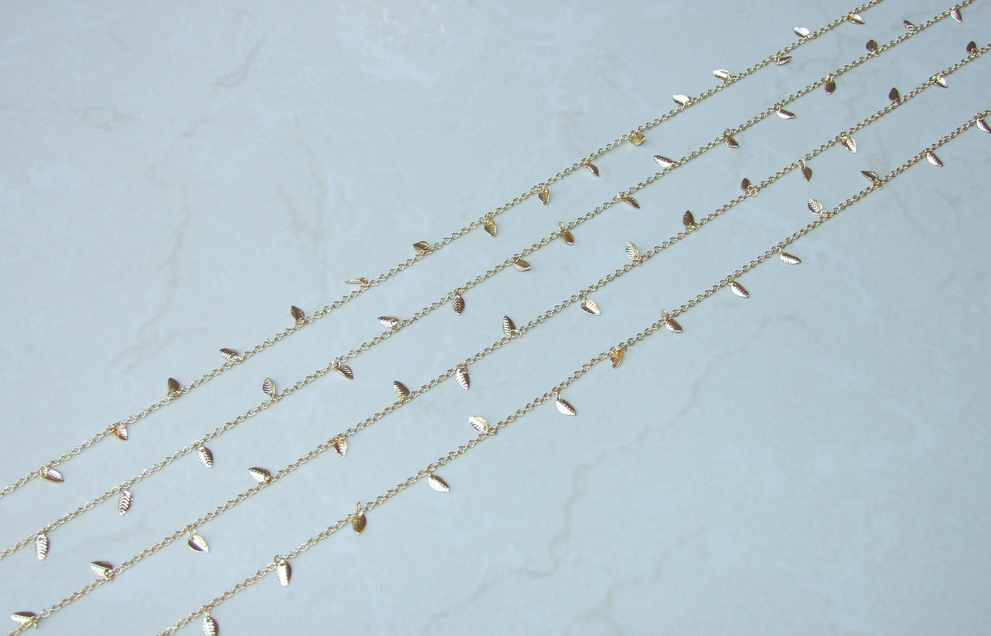 Gold Plated Leaf Chain, Drop Chain, Gold Chain Wholesale, Bulk Chain, Gold Chain, Belly Chain, Body Chain, Jewelry Chain, By The Meter - EDGBeadsandGems