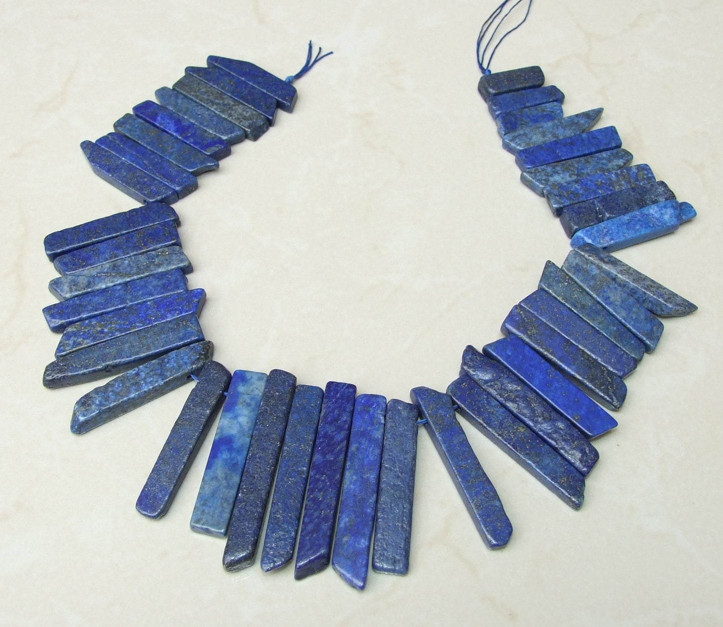 Lapis Beads, Polished Pendant Slice, Lapis Beads, Lapis Lazuli Slice, Gemstone Beads, Lapis Jewelry Supplies, Half Strand - 25mm to 40mm - EDGBeadsandGems