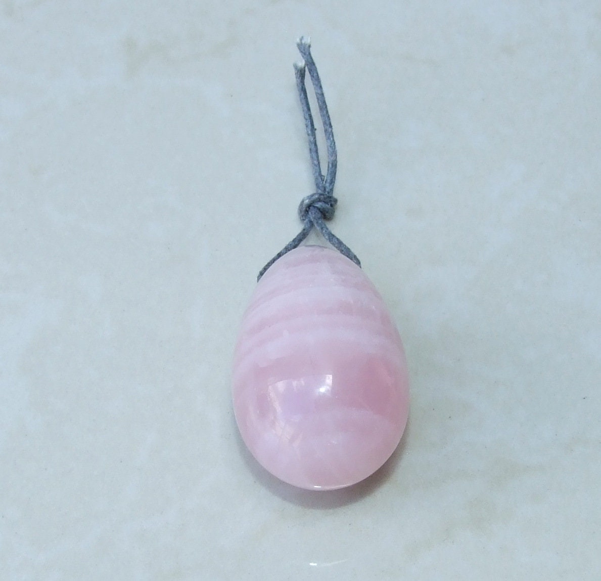 Rose Quartz Easter Egg Pendant, Natural Rose Quartz Pendants, Carved Pendant, Gemstone Pendant, Jewelry Pendant, Fertility Egg, 25mm x 40mm - EDGBeadsandGems