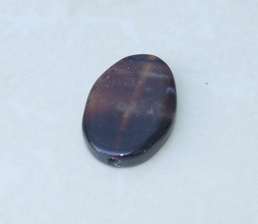 Striped Banded Agate - Natural Stone - Highly Polished - Gemstone Beads - Pendant - Center Drilled, Druzy, Oval, BOHO - 21mm x 31mm - 8196 - EDGBeadsandGems