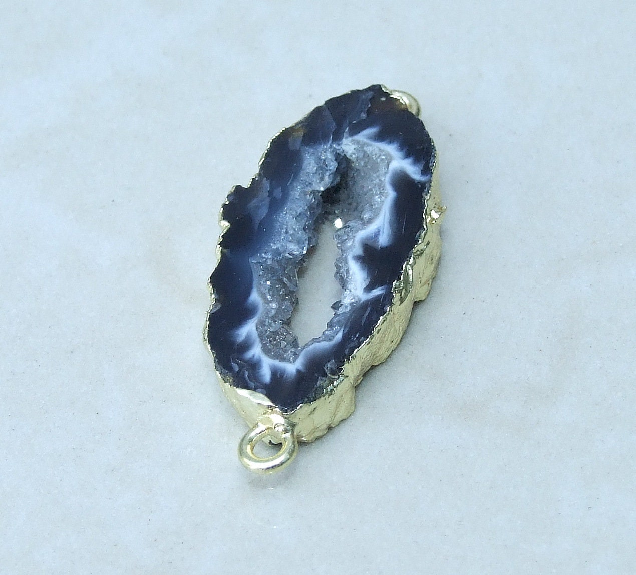 Druzy Connector, Geode Connector, Agate Slice, Geode Pendant, Gemstone Pendant, Druzy jewelry, Druzy Pendant, Loose Stones, 20mm - 35mm - EDGBeadsandGems