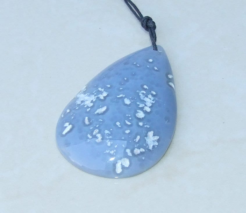 Blossom Agate Pendant, Natural Stone Pendant, Druzy Pendant, Polished Gemstone Pendant, Jewelry Stone, Necklace Pendant, 35mm x 55mm - 8911 - EDGBeadsandGems