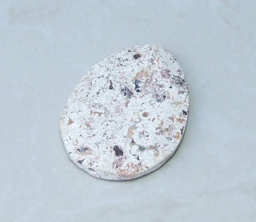 Ocean Jasper Pendant, Natural Stone Pendant, Druzy Pendant, Gemstone Pendant, Faceted Mushroom Jasper, Center Drilled - 41mm x 55mm - 9171 - EDGBeadsandGems