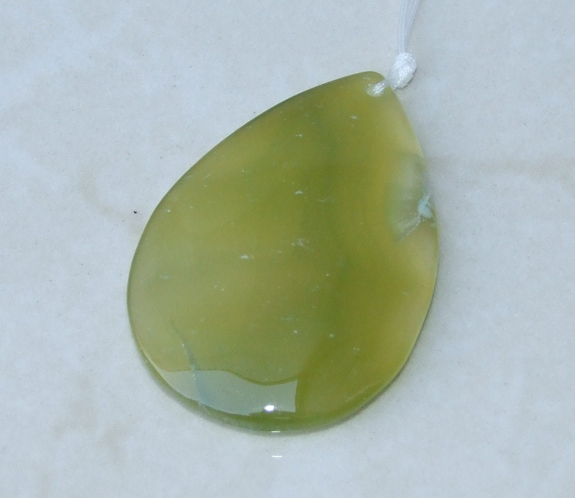 Blossom Agate Pendant, Natural Stone Pendant, Druzy Pendant, Gemstone Pendant, Jewelry Stone, Necklace Pendant, 36mm x 53mm - 9476 - EDGBeadsandGems