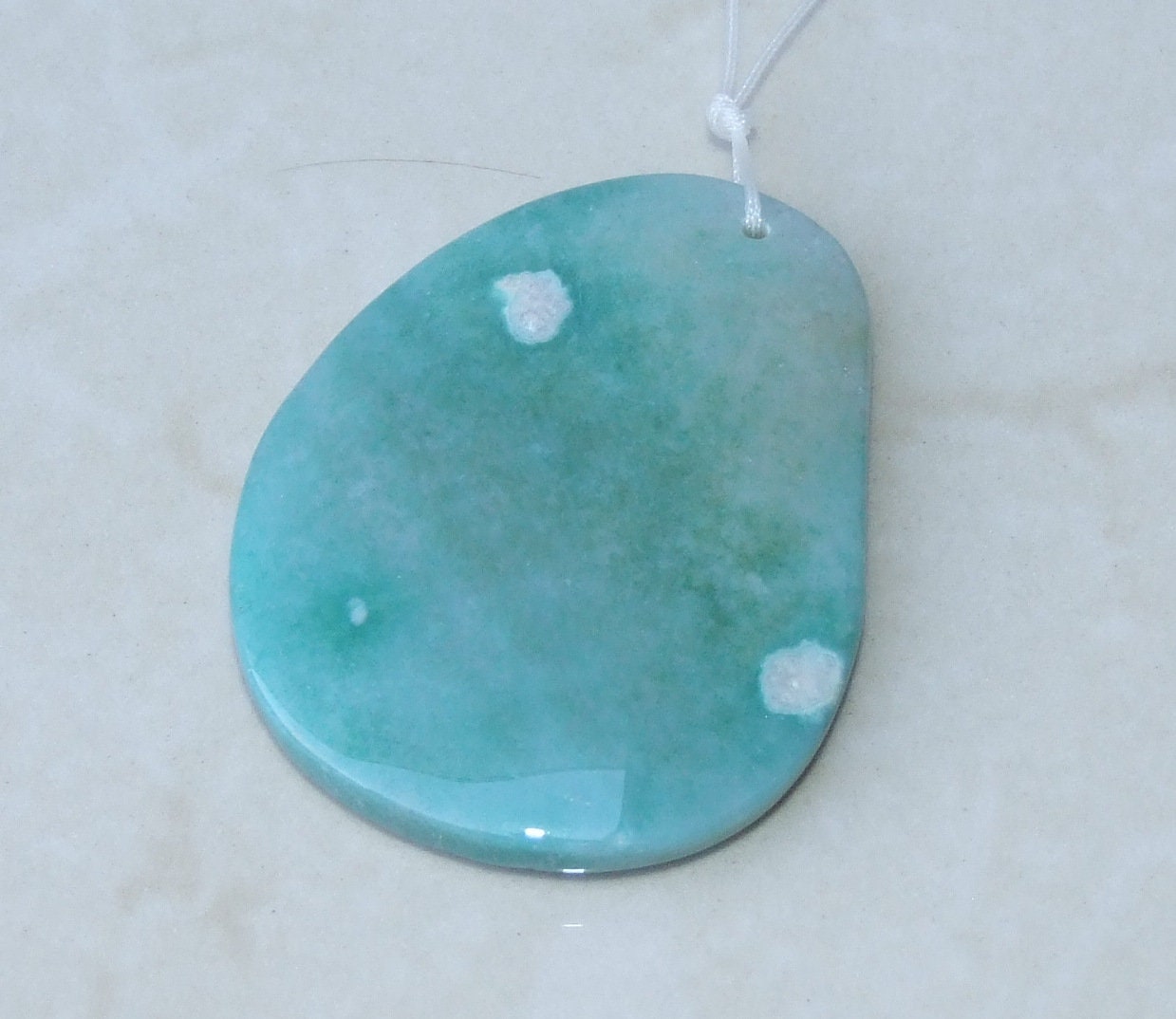 Blossom Agate Pendant, Natural Stone Pendant, Druzy Pendant, Gemstone Pendant, Jewelry Stone, Necklace Pendant, 42mm x 53mm - 9507 - EDGBeadsandGems