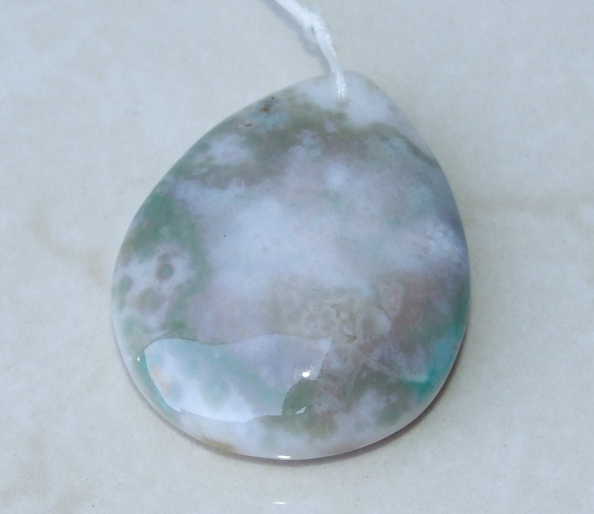 Blossom Agate Pendant, Natural Stone Pendant, Druzy Pendant, Gemstone Pendant, Jewelry Stone, Necklace Pendant, 39mm x 49mm - 9513 - EDGBeadsandGems