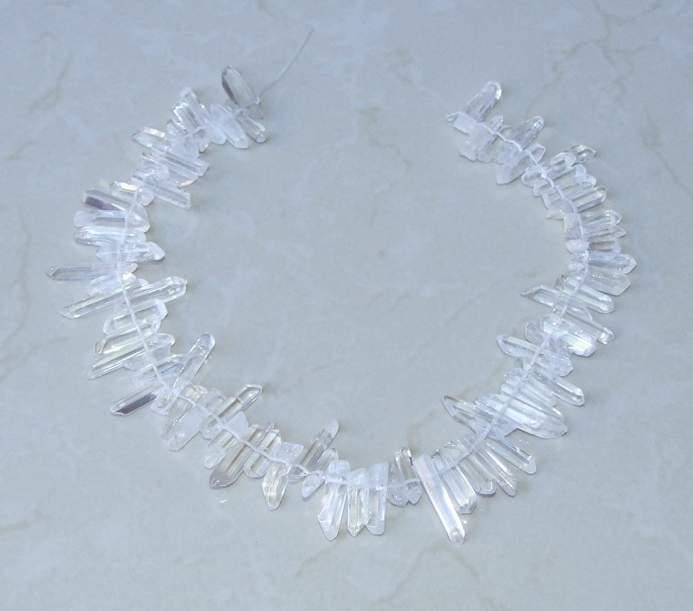 Polished Quartz Points. Half Strand - Polished Crystals Points - Natural Quartz Points - Random Lengths - 15mm - 30mm - EDGBeadsandGems