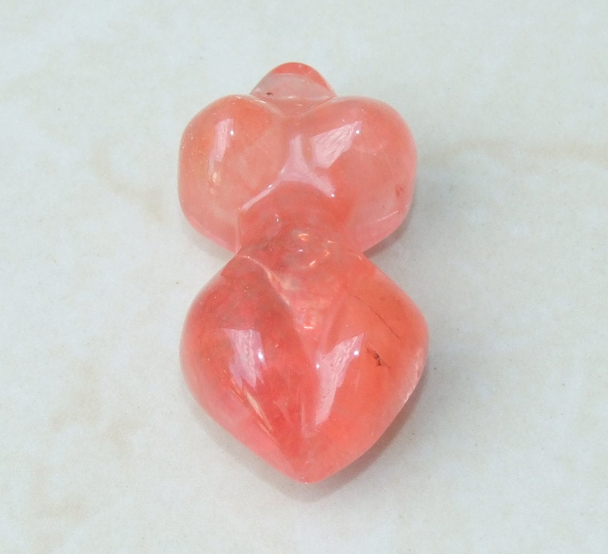 Goddess Pendant, Natural Cherry Quartz Pendants, Carved Pendant, Gemstone Pendant, Fertility Goddess, Jewelry Pendant, 25mm x 50mm - EDGBeadsandGems