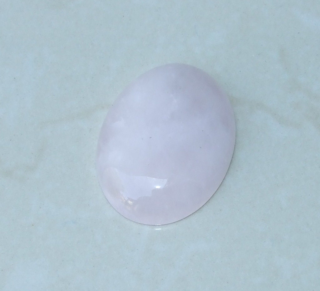 Rose Quartz Cabochon, Flat Back, Calibrated Cabochon, Stone Cabochon, Rose Quartz Pendant, Gemstone Pendant, Necklace Pendant 30mm x 40mm - EDGBeadsandGems