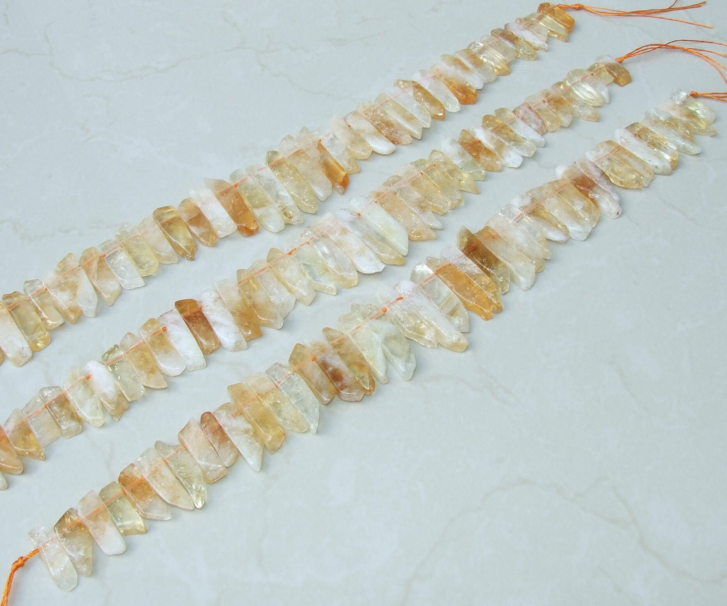 Polished Citrine Quartz Slices, Gemstone Quartz Slice Strand, Quartz Beads, Jewelry Stones, Citrine Pendant, Crystal Beads, 20-40+mm - EDGBeadsandGems