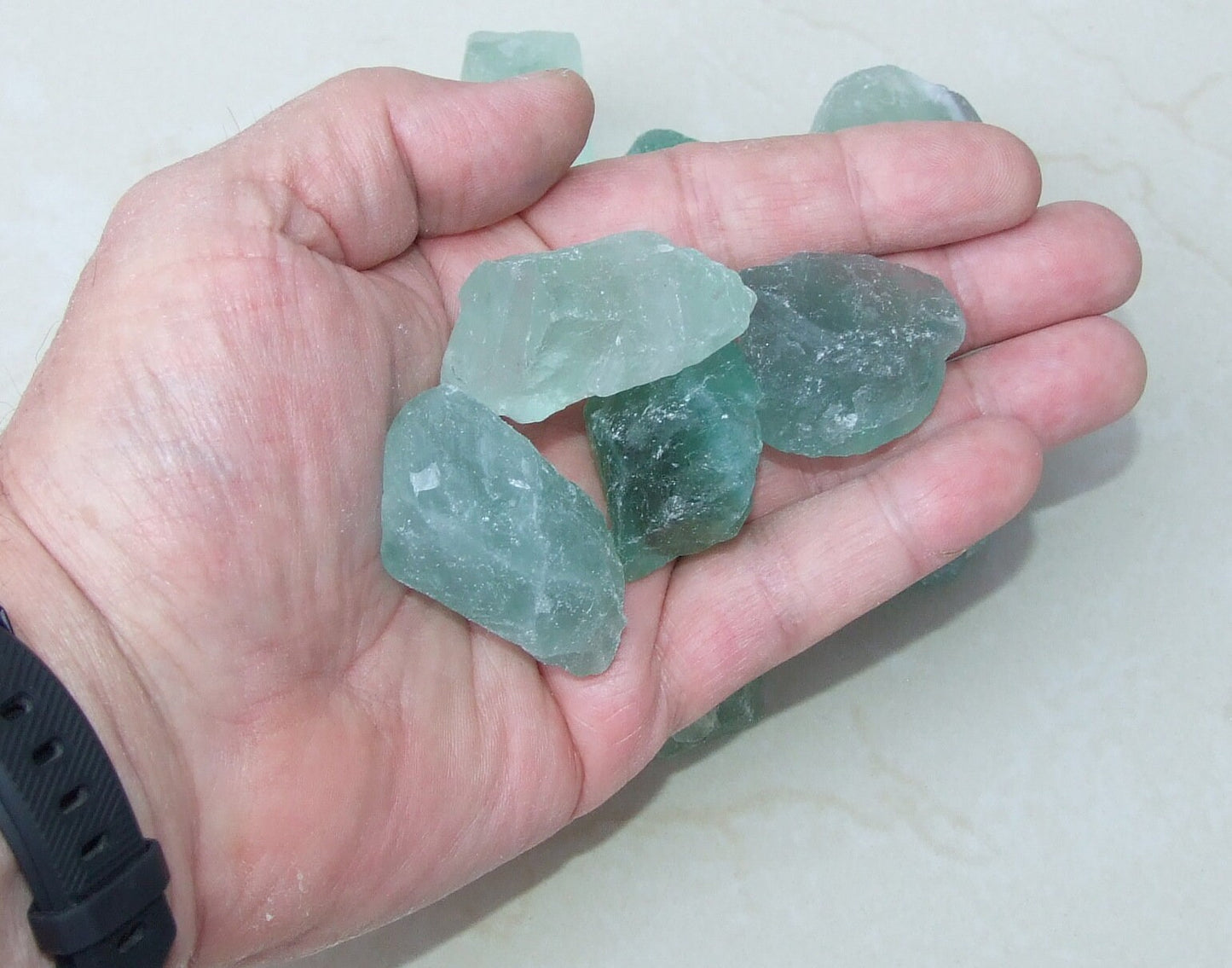 Raw Green Fluorite Quartz Gemstone Chunks