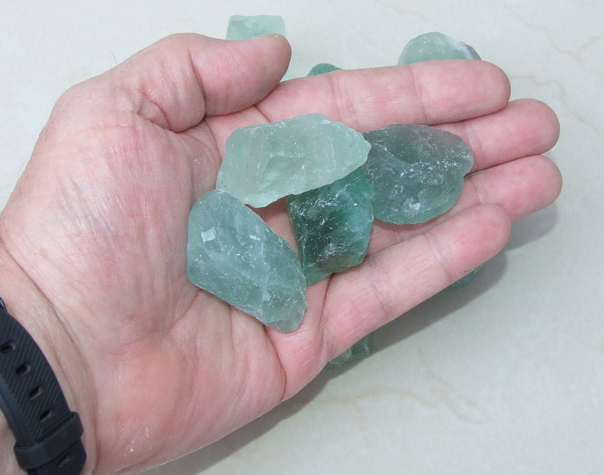 Raw Green Fluorite Quartz Gemstone Chunks