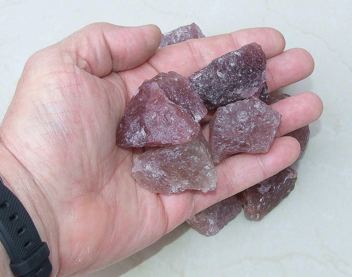 Raw Strawberry Quartz Gemstone Chunks, Large/Medium Undrilled Rough Natural Quartz Stones Rocks. Approx. 1-1/2 - 2 inch (50mm) - EDGBeadsandGems