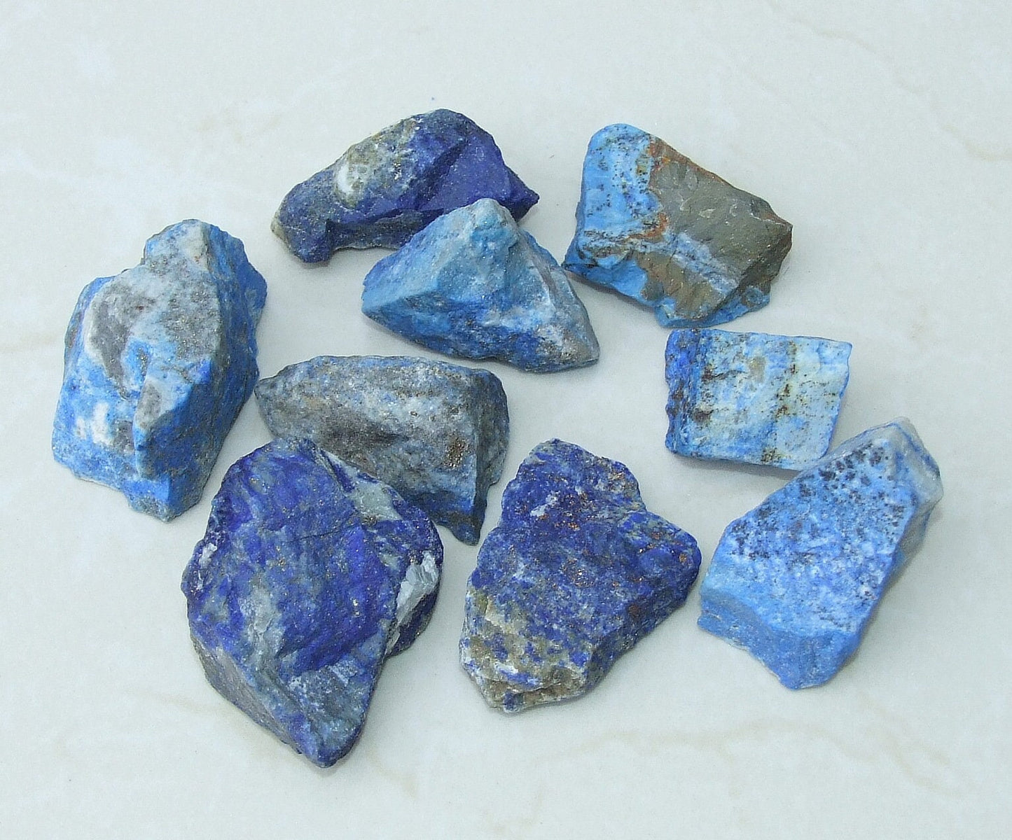 Raw Blue Lapis Gemstone Chunks, Large/Medium Undrilled Rough Natural Gemstone Rocks. Approx. 1-3/8 - 2 inch (50mm) - EDGBeadsandGems