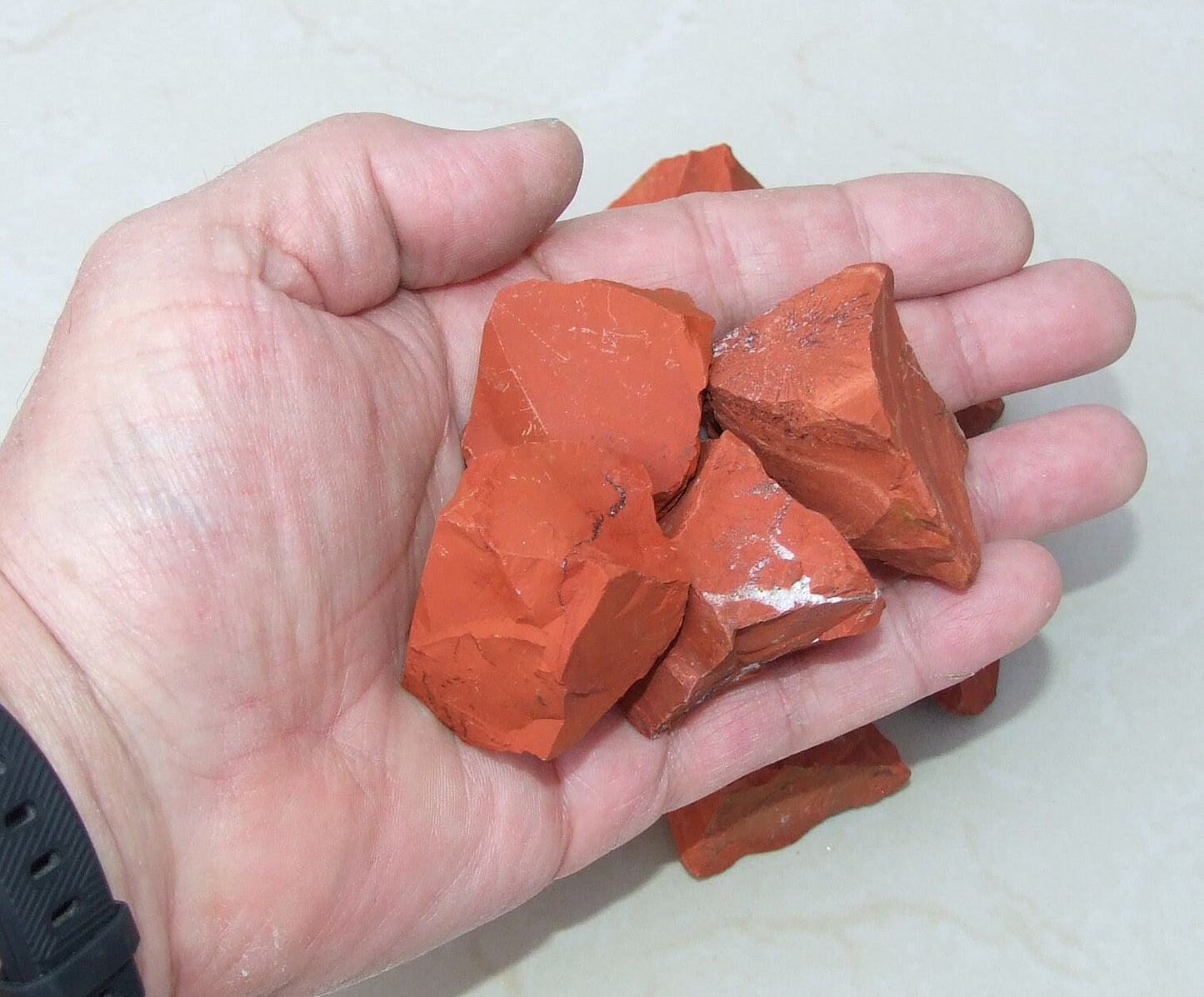 Two Large Raw Red Jasper Gemstone Chunks, Undrilled Rough Natural Stones Rocks. Approx. 2 inch (50mm) - EDGBeadsandGems