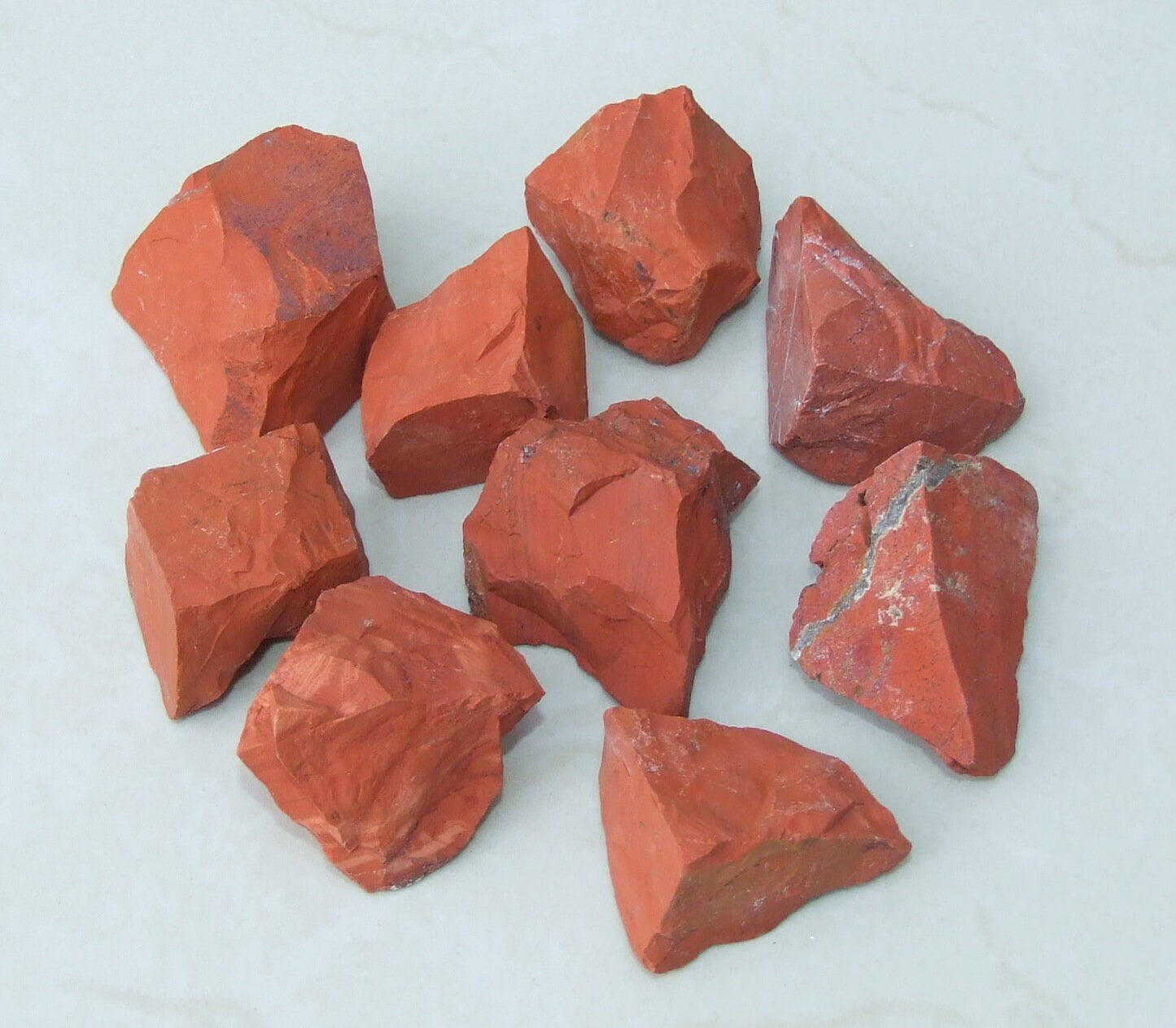 Two Large Raw Red Jasper Gemstone Chunks, Undrilled Rough Natural Stones Rocks. Approx. 2 inch (50mm) - EDGBeadsandGems