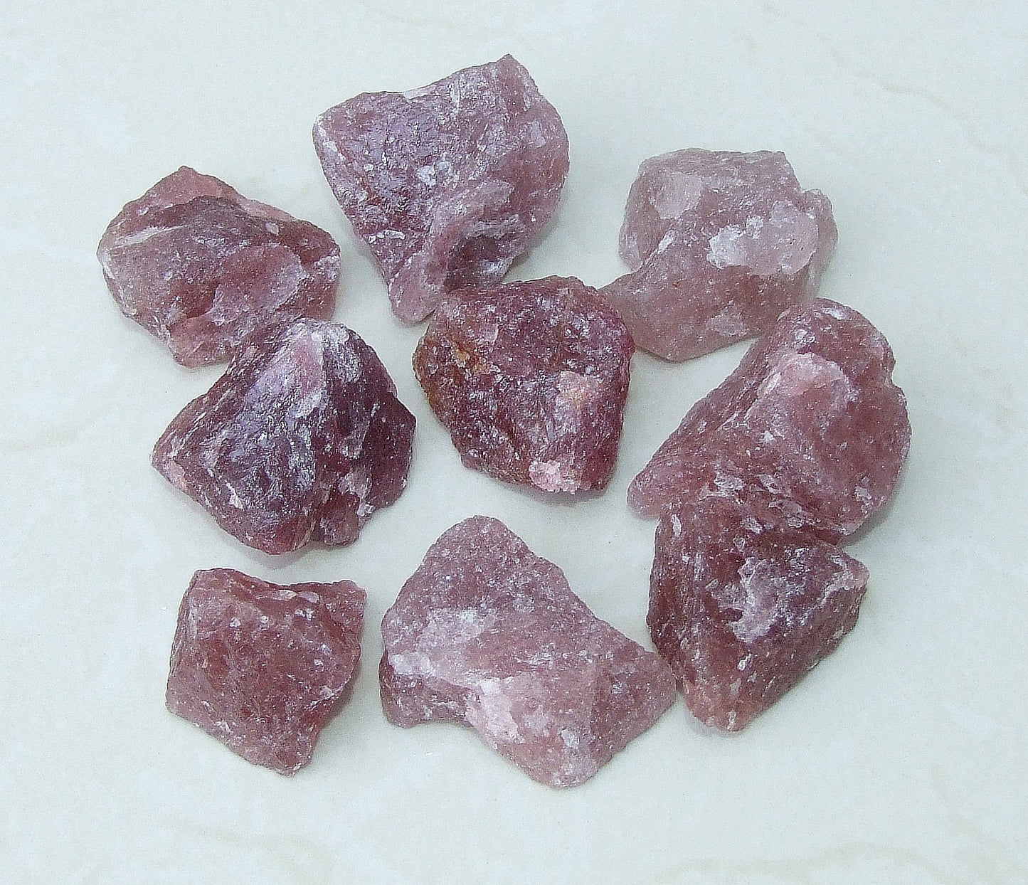 Raw Strawberry Quartz Gemstone Chunks, Large/Medium Undrilled Rough Natural Quartz Stones Rocks. Approx. 1-1/2 - 2 inch (50mm) - EDGBeadsandGems