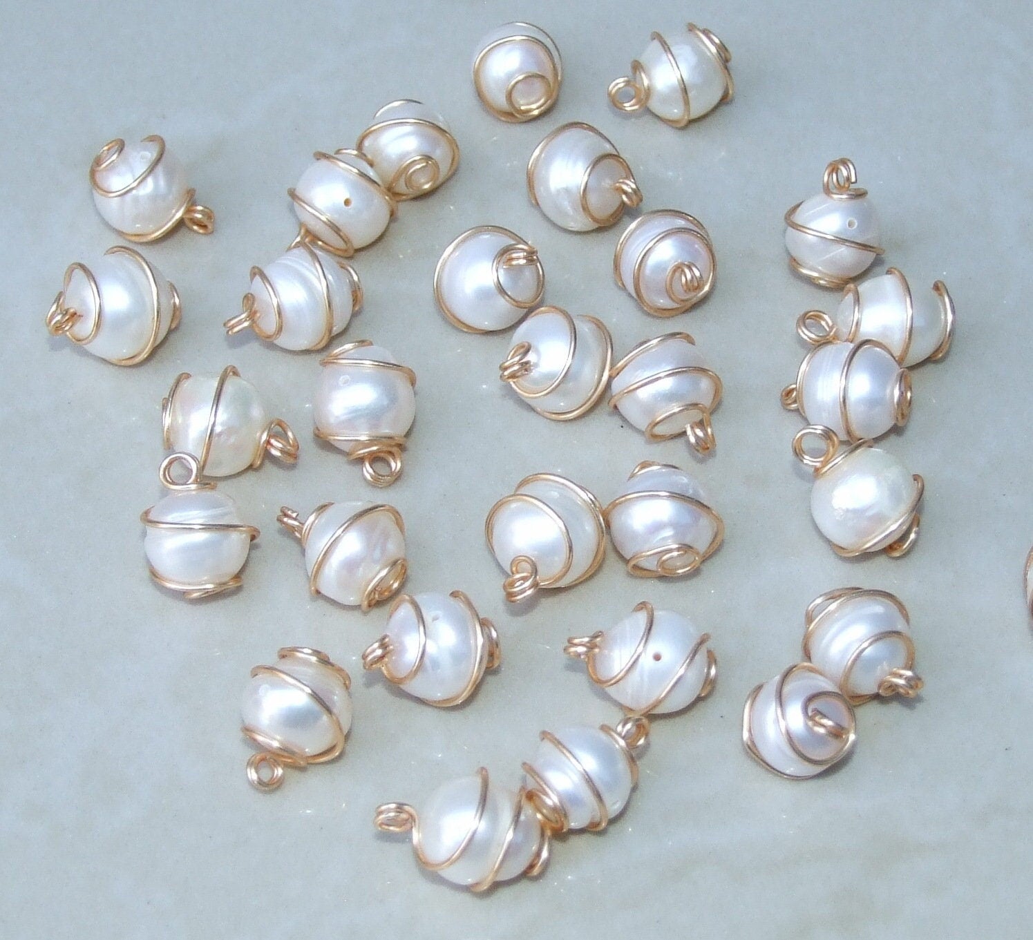 18K Gold Natural deals pearl Freshwater