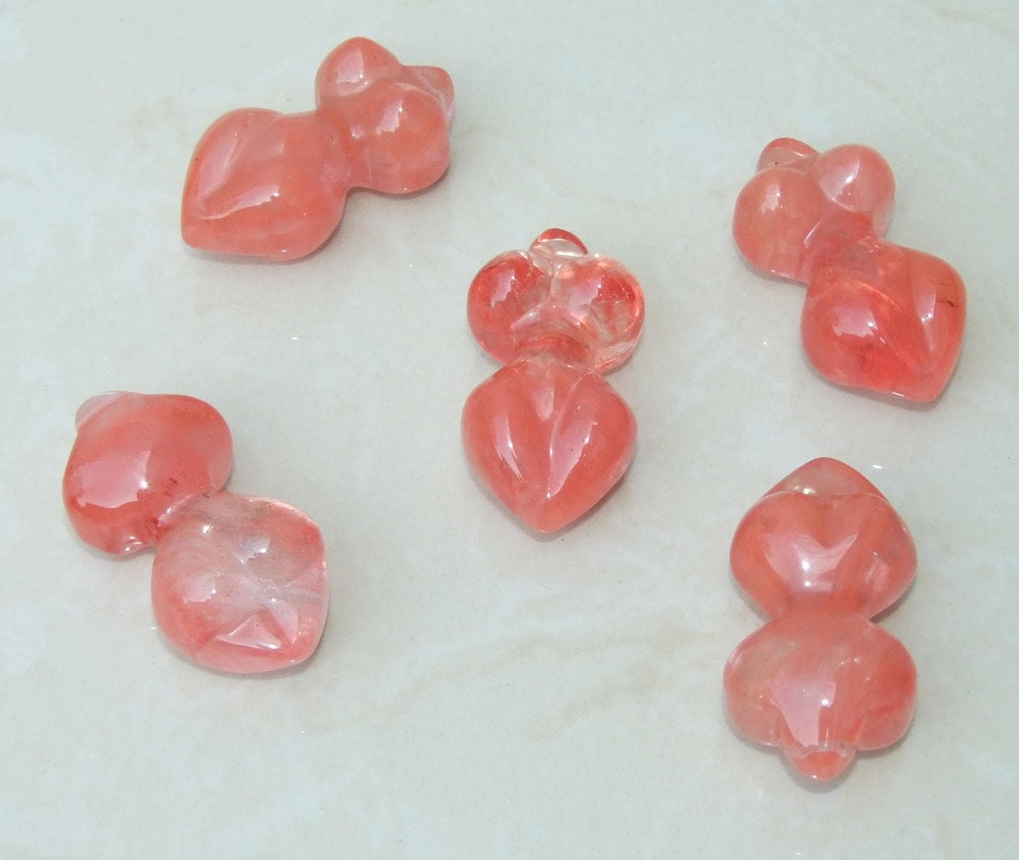 Red Jasper Faceted Twisted Bead, Natural Jasper Stone, Gemstone Bead, Gemstone Pendant, Centered Drilled, Single Stone, 31mm x 40mm - 9017 - EDGBeadsandGems
