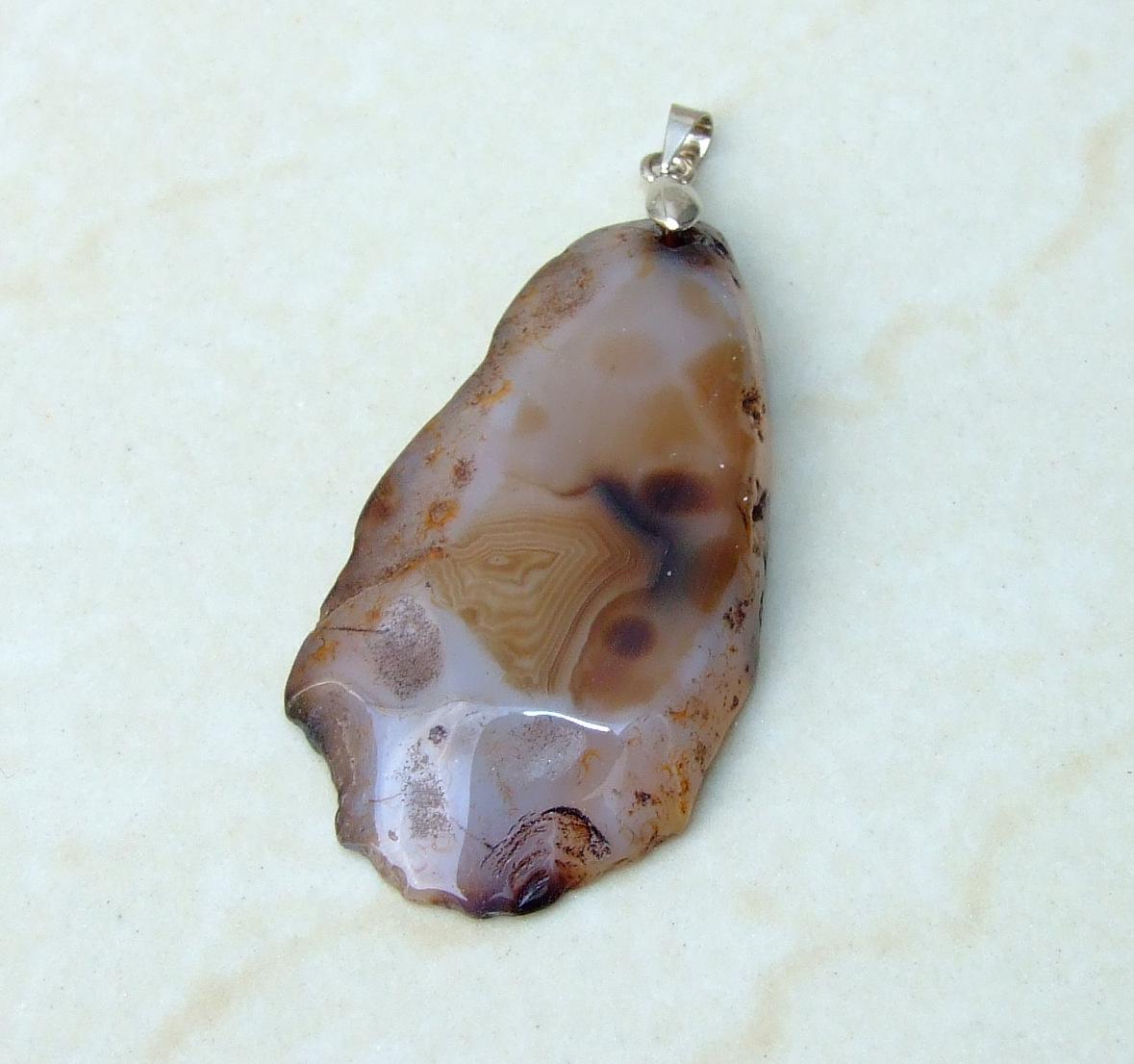 Cloud Quartz, Gray Quartz, Natural Stone, Faceted Stones, Gemstone Beads, Gemstone Pendant, Emerald Cut, Center Drilled, 23mm x 35mm - 7325 - EDGBeadsandGems