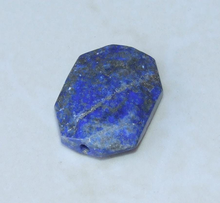 Lapis Pendant Bead - Natural Stone Pendant - Druzy Pendant - Gemstone Pendant Bead - Faceted - Gemstone Connector - 25mm x 28mm - 9914 - EDGBeadsandGems