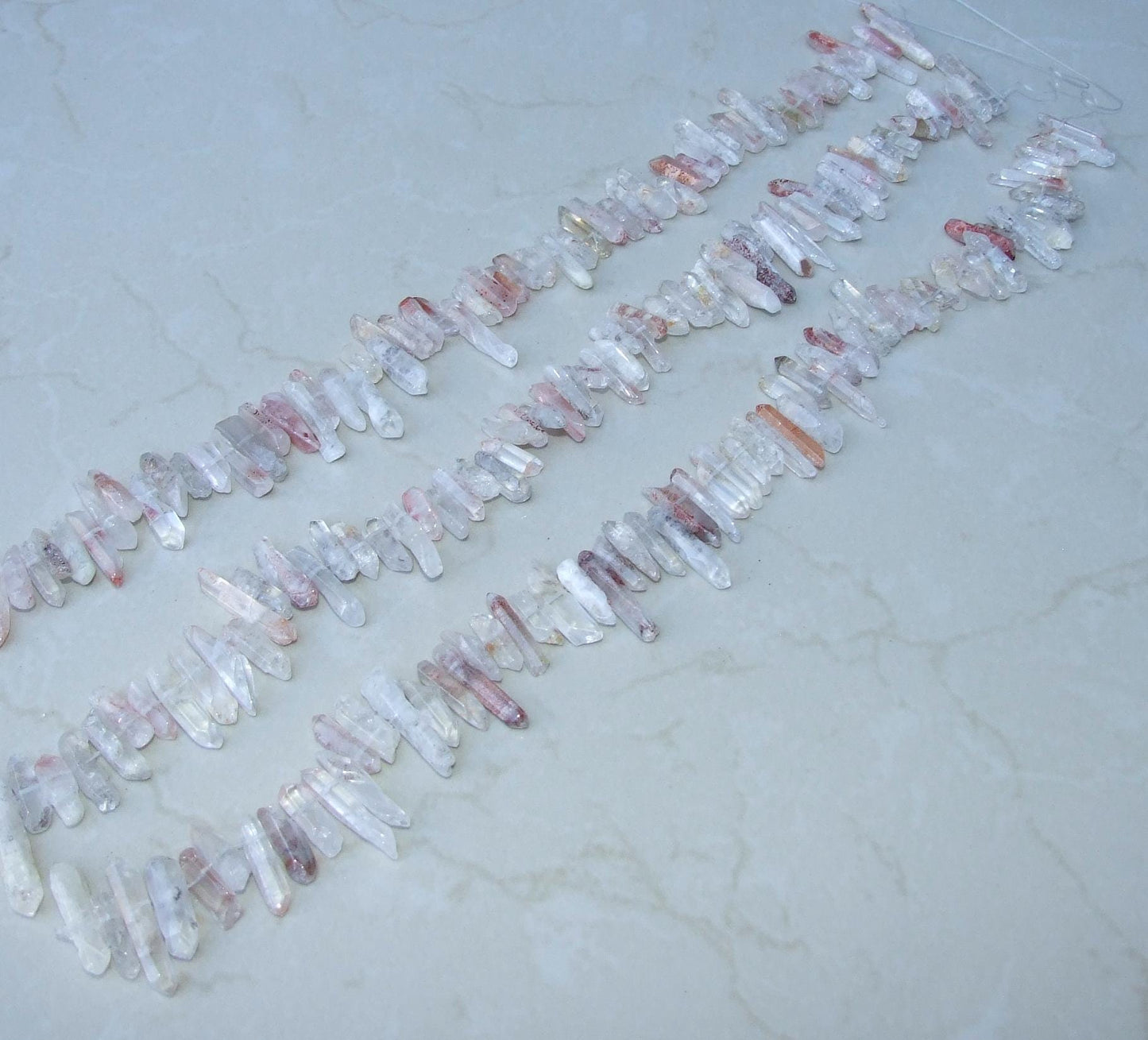 Polished Garden Quartz, Lodolite Quartz, Phantom Quartz, Quartz Strand, Crystals Points, Natural Quartz Points, Gemstone, Graduated 20-40mm - EDGBeadsandGems