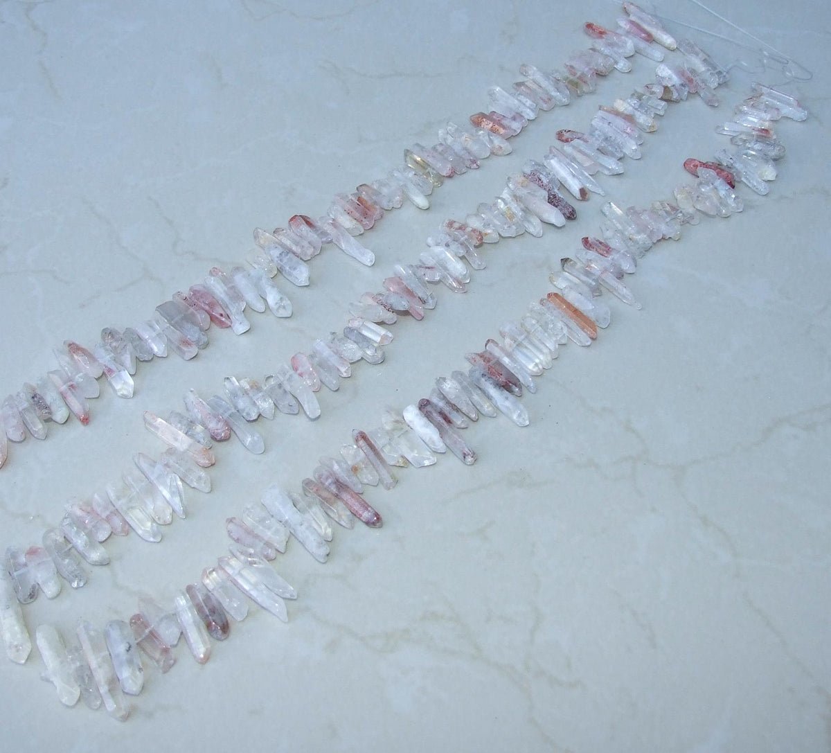 Polished Garden Quartz, Lodolite Quartz, Phantom Quartz, Quartz Strand, Crystals Points, Natural Quartz Gemstone, Graduated/Random 20-44mm - EDGBeadsandGems