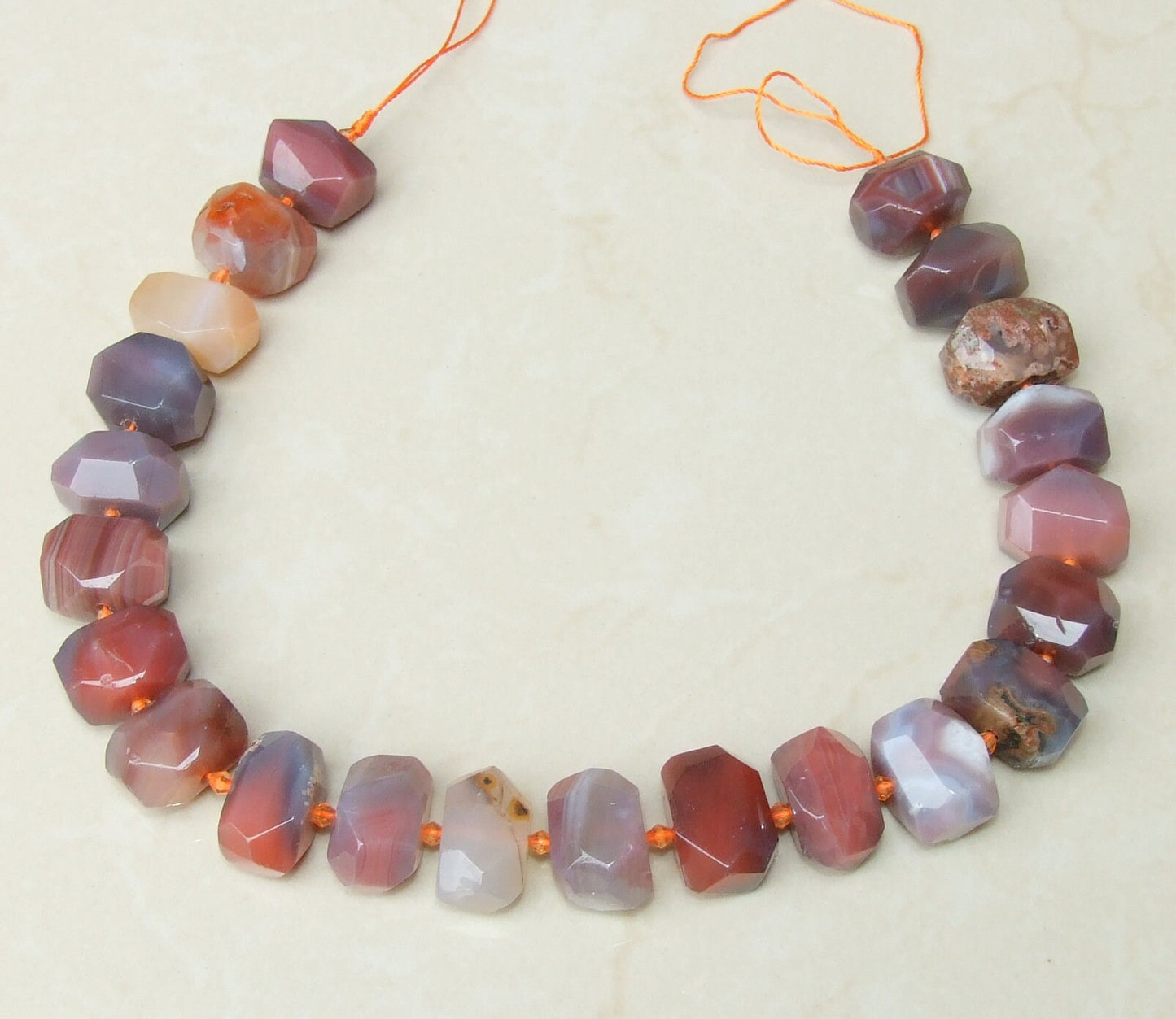Carnelian Faceted Nugget, Gemstone Pendant, Gemstone Beads, Jewelry Stones, Carnelian Beads, Half Strand - 10mm x 19mm x 23mm