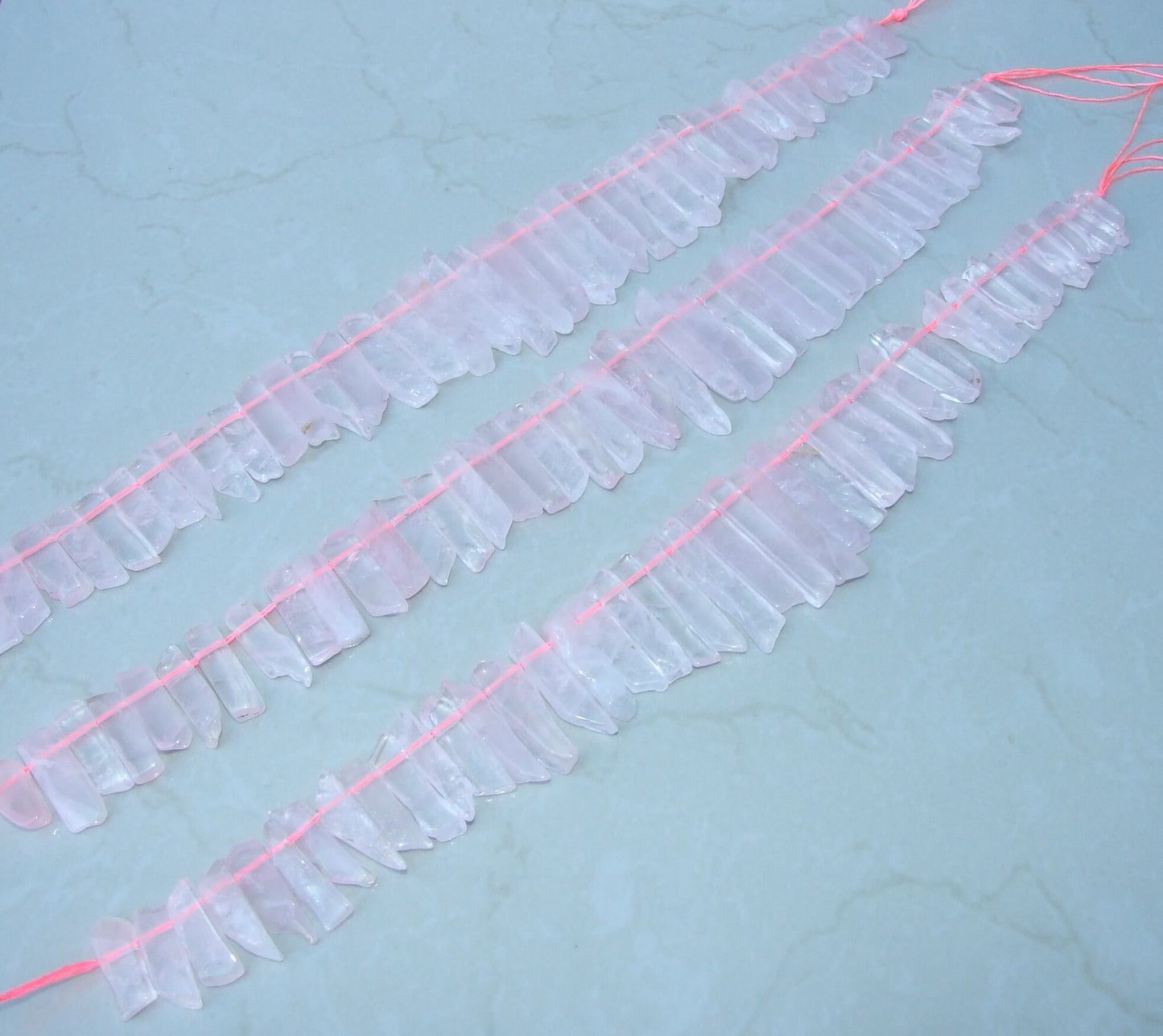 Rose Quartz Slice, Polished Slice, Quartz Beads, Quartz Pendants, Gemstone Beads, Loose Quartz Jewelry Stones, Half Strand - 20mm to 45+mm