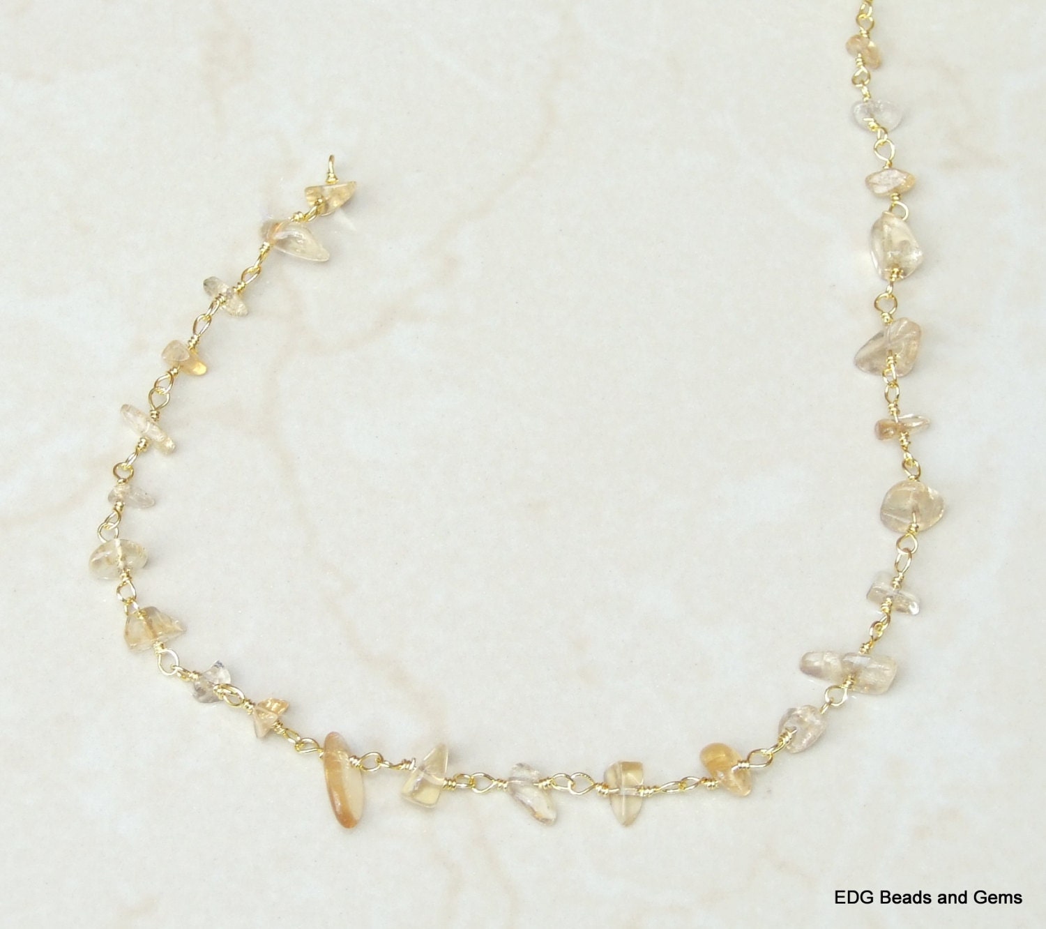 Citrine Quartz Rosary Chain by the Foot, Rosary Chain with Beads, Rosary Chain Wholesale, Rosary Chain Bulk, Rosary Chain for Jewelry Making - EDGBeadsandGems