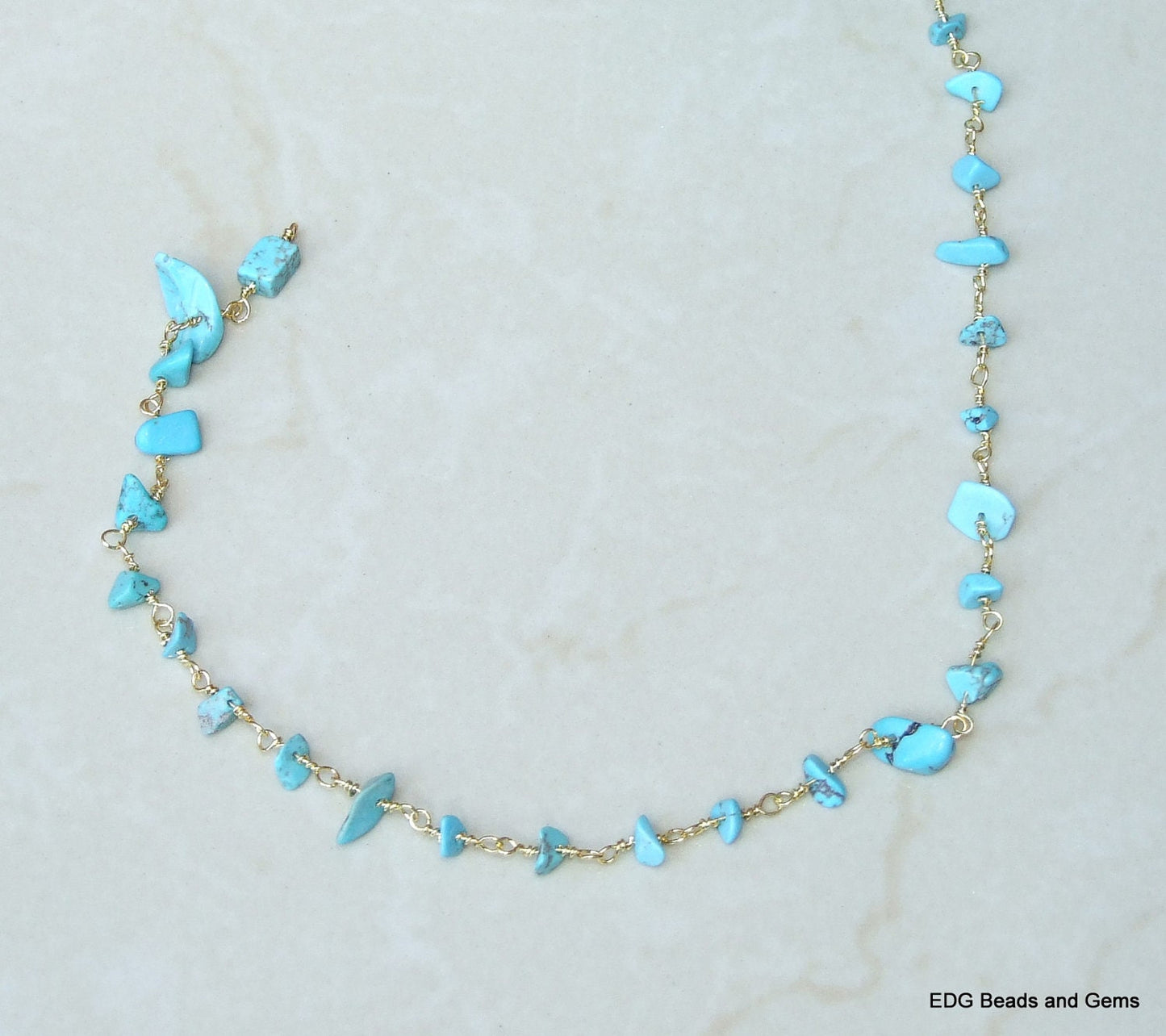 Turquoise Rosary Chain by the Foot, Rosary Chain with Beads, Rosary Chain Wholesale, Rosary Chain Bulk, Rosary Chain for Jewelry Making - EDGBeadsandGems