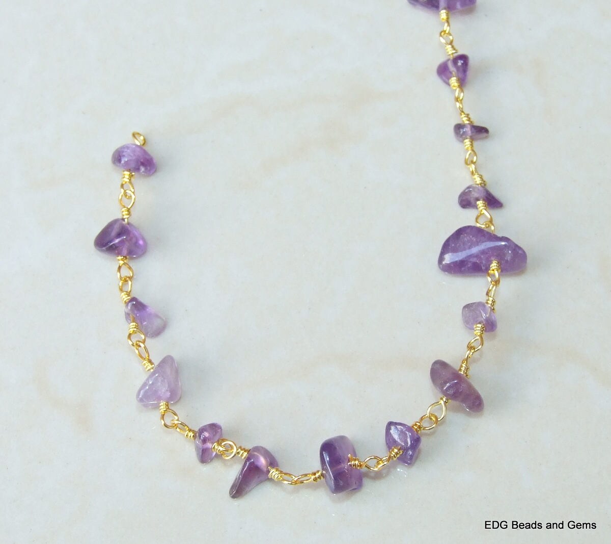 Amethyst Rosary Chain by the Foot, Rosary Chain with Beads, Rosary Chain Wholesale, Rosary Chain Bulk, Rosary Chain for Jewelry Making - EDGBeadsandGems