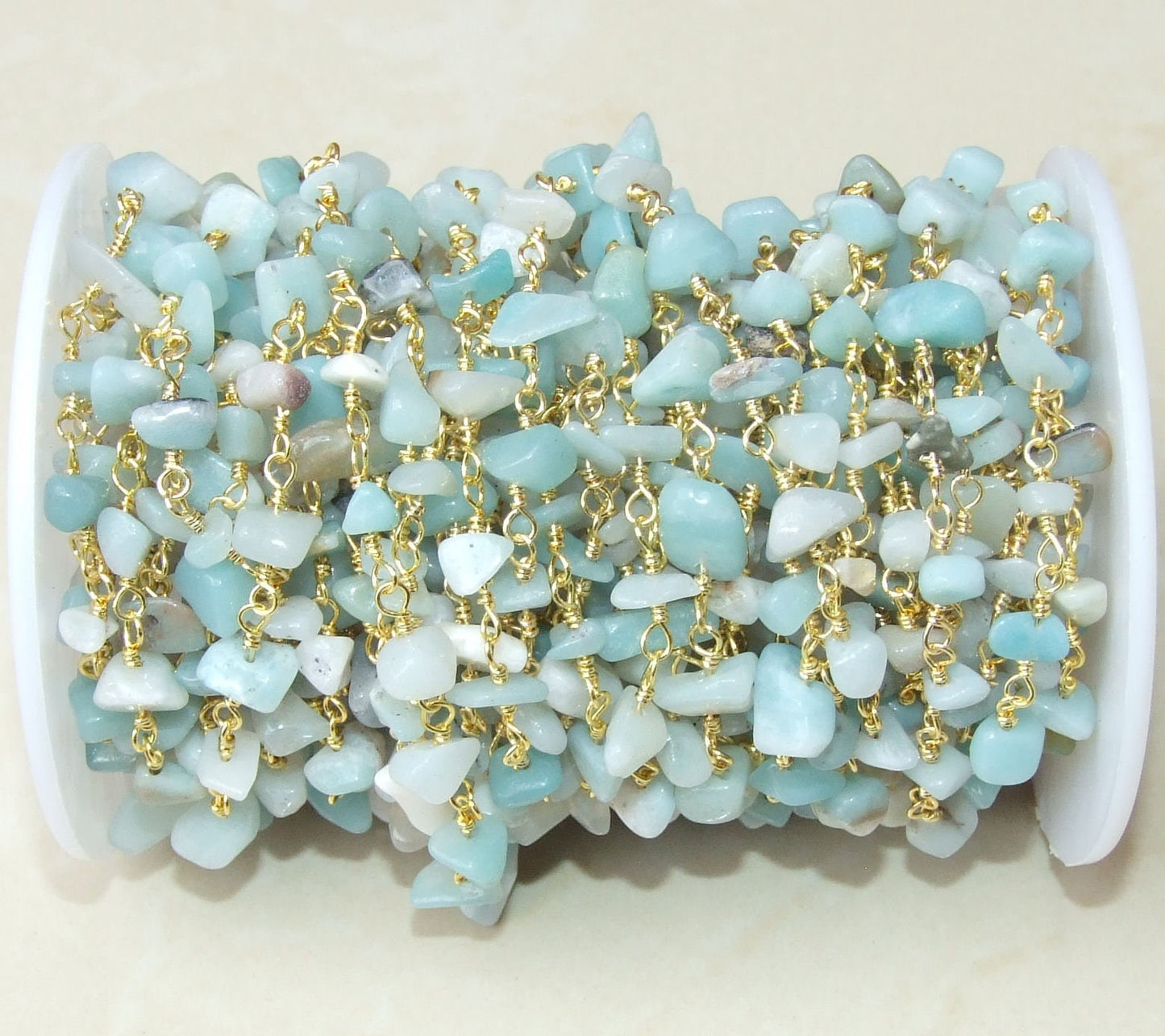 Amazonite Rosary Chain by the Foot, Rosary Chain with Beads, Rosary Chain Wholesale, Rosary Chain Bulk, Rosary Chain for Jewelry Making - EDGBeadsandGems