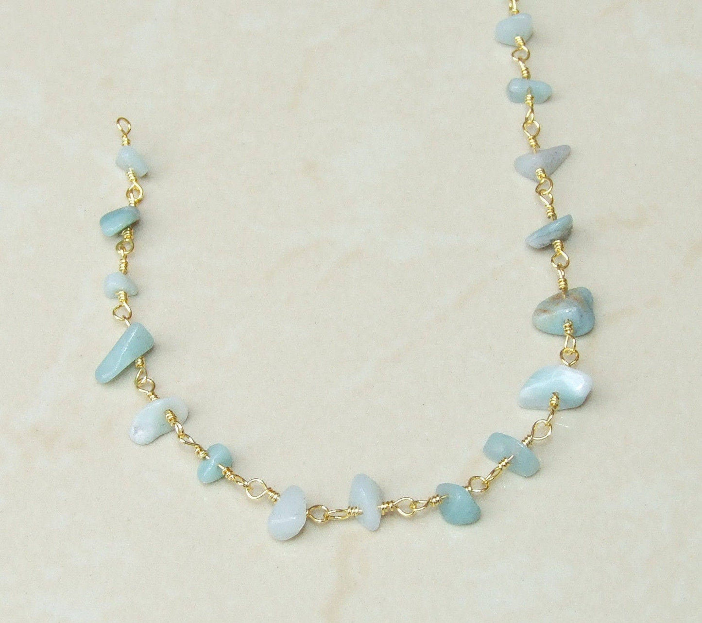 Amazonite Rosary Chain by the Foot, Rosary Chain with Beads, Rosary Chain Wholesale, Rosary Chain Bulk, Rosary Chain for Jewelry Making - EDGBeadsandGems