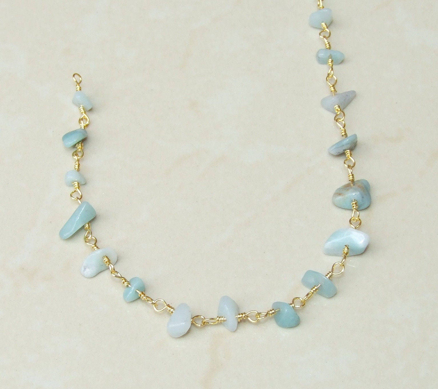 Amazonite Rosary Chain by the Foot, Rosary Chain with Beads, Rosary Chain Wholesale, Rosary Chain Bulk, Rosary Chain for Jewelry Making - EDGBeadsandGems