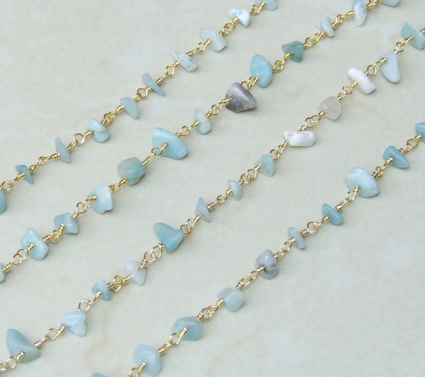Amazonite Rosary Chain by the Foot, Rosary Chain with Beads, Rosary Chain Wholesale, Rosary Chain Bulk, Rosary Chain for Jewelry Making - EDGBeadsandGems