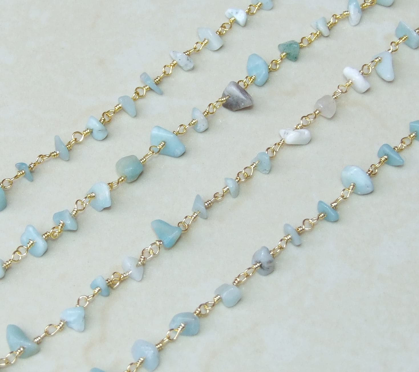 Amazonite Rosary Chain by the Foot, Rosary Chain with Beads, Rosary Chain Wholesale, Rosary Chain Bulk, Rosary Chain for Jewelry Making - EDGBeadsandGems