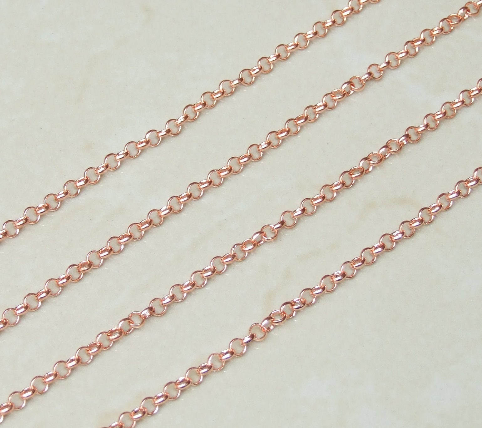 Copper Tone Chain, Rolo Chain, Jewelry Chain, Necklace Chain, Bronze Chain, Body Chain, Belly Chain, Bulk Chain, Jewelry Supplies, 4mm, 78RG - EDGBeadsandGems