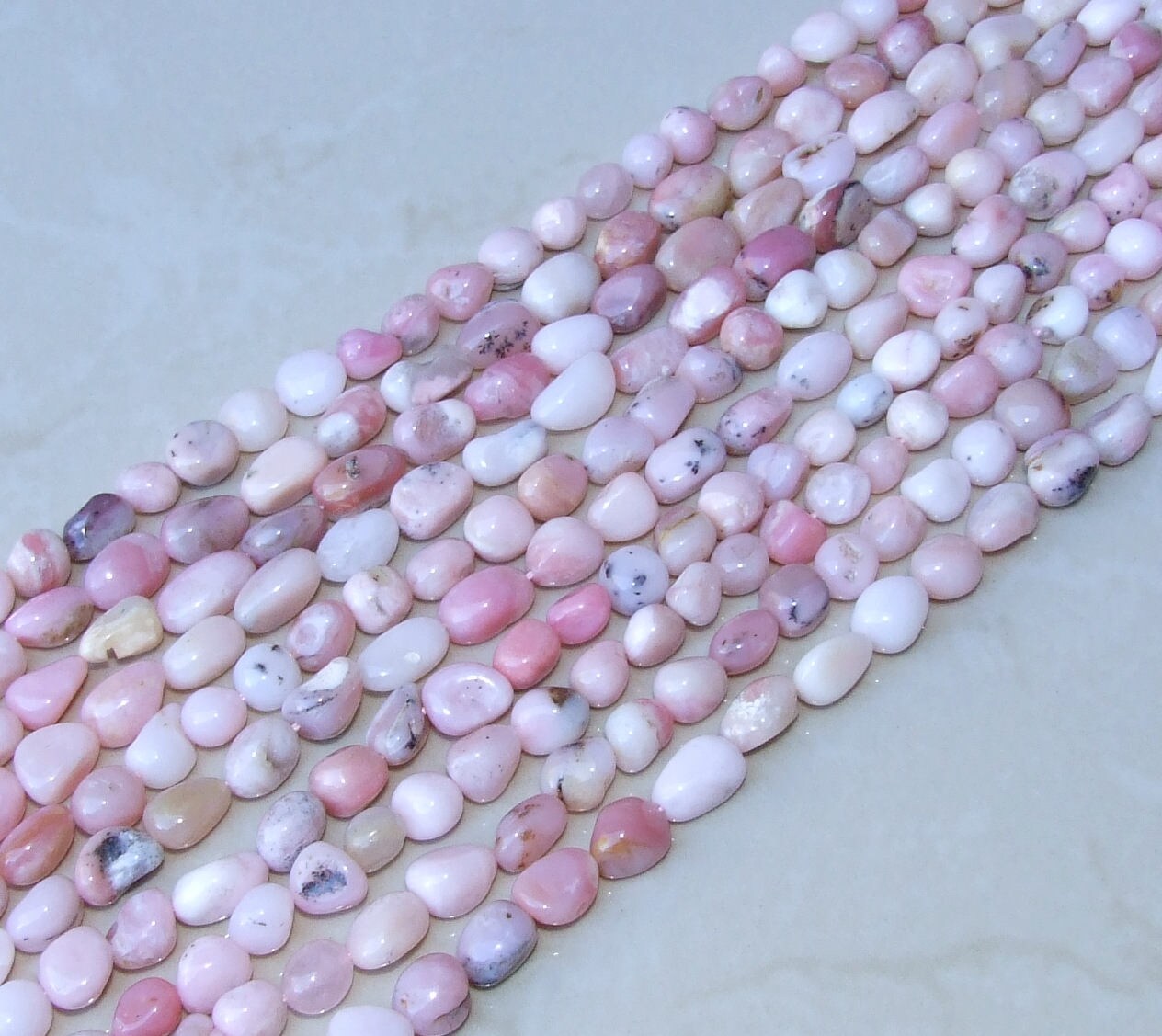 Peruvian Pink Opal Beads - Gemstone Beads - Pink Opal Nuggets, Natural Pink Opal - Polished Pink Opal - Natural Gemstones - 8mm - 11mm - EDGBeadsandGems