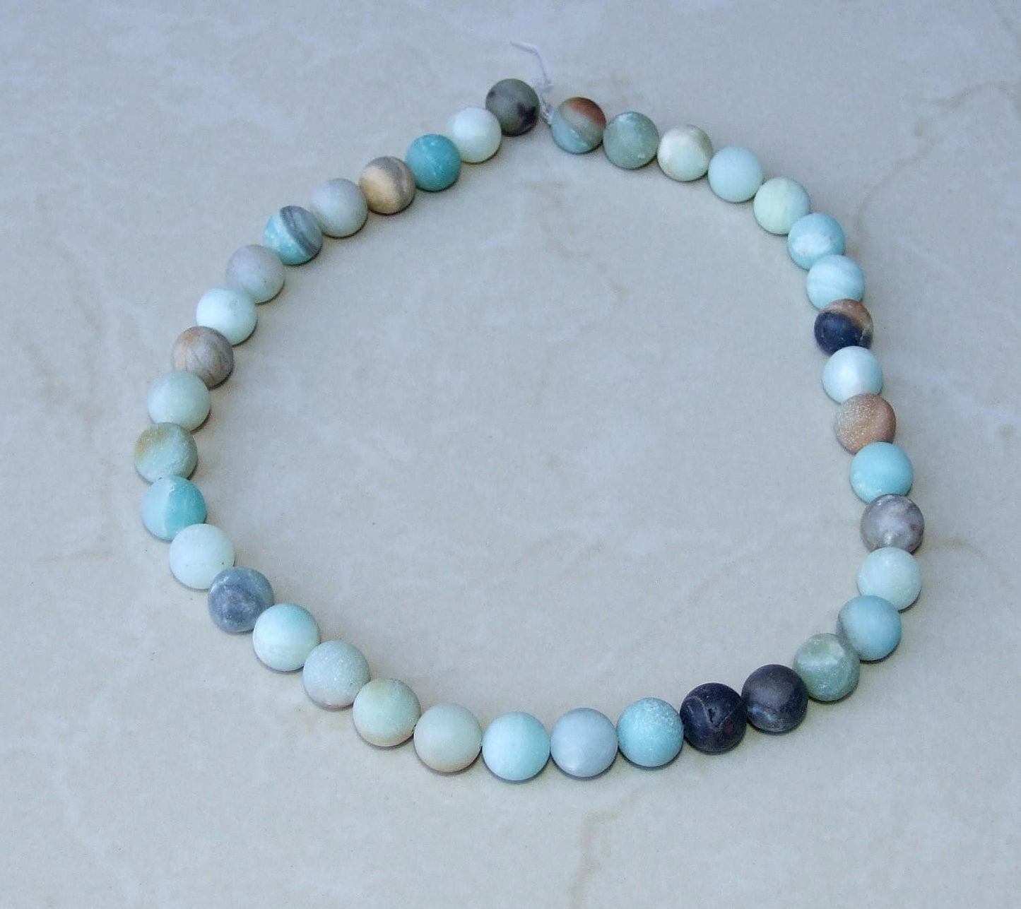 Amazonite Round Matte Beads - 8mm Amazonite Bead Strands - Frosty Matte Finish - Gemstone Beads - Amazonite Jewelry - - EDGBeadsandGems