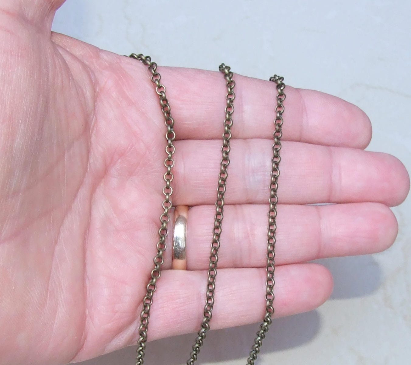 Iron Cross Rolo Chain Antique Bronze Chain, Brass Chain, Jewelry Chain, Necklace Chain, Gold Plated Chain, Body Chain, Bulk Chain, AB-FF - EDGBeadsandGems