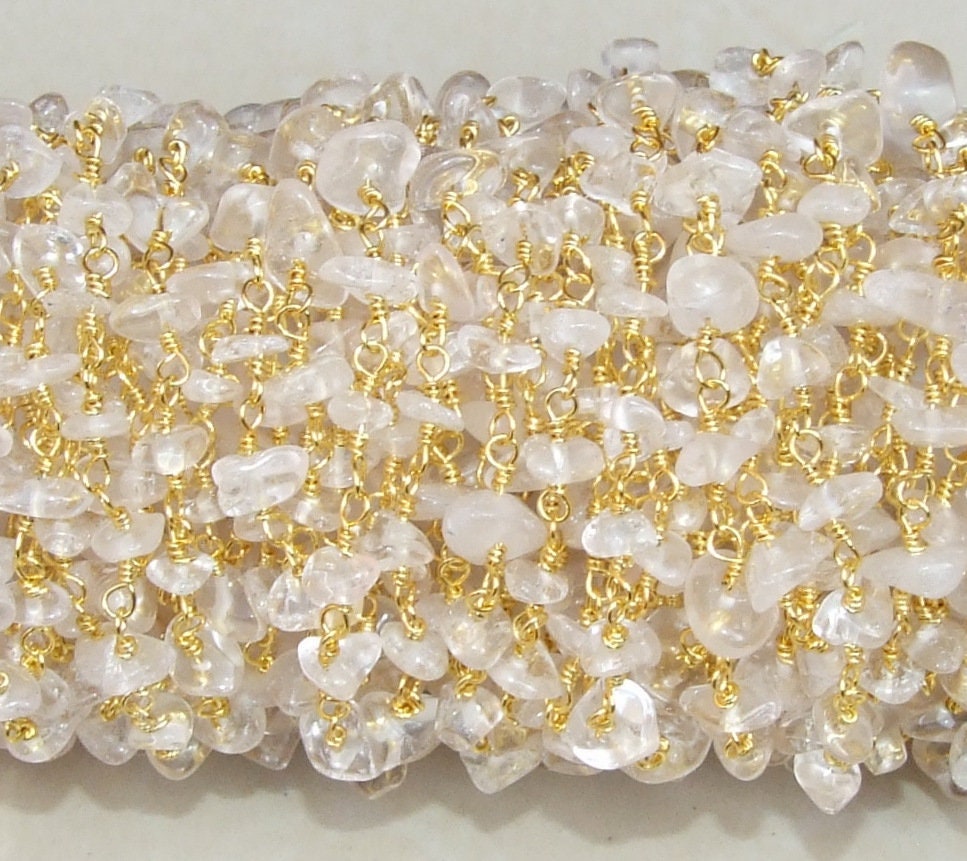 Clear Quartz Rosary Chain by the Foot, Rosary Chain with Beads, Rosary Chain Wholesale, Rosary Chain Bulk, Rosary Chain for Jewelry Making - EDGBeadsandGems